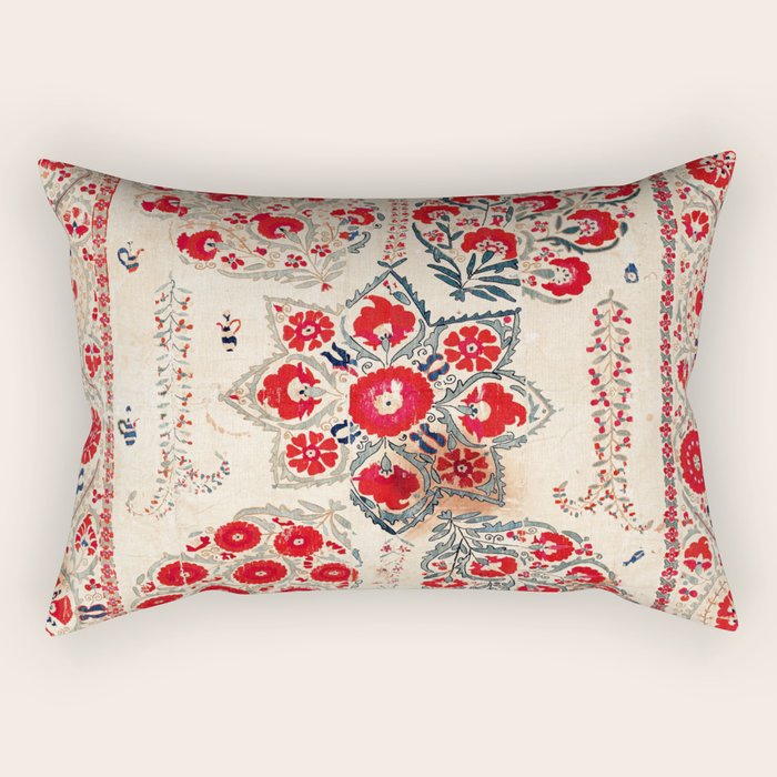 Bokhara Suzani Southwest Uzbekistan Embroidery Rectangular Pillow Gallery Image 1