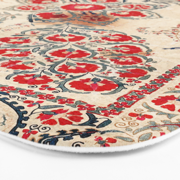 Bokhara Suzani Southwest Uzbekistan Embroidery Bath Mat Gallery Image 3