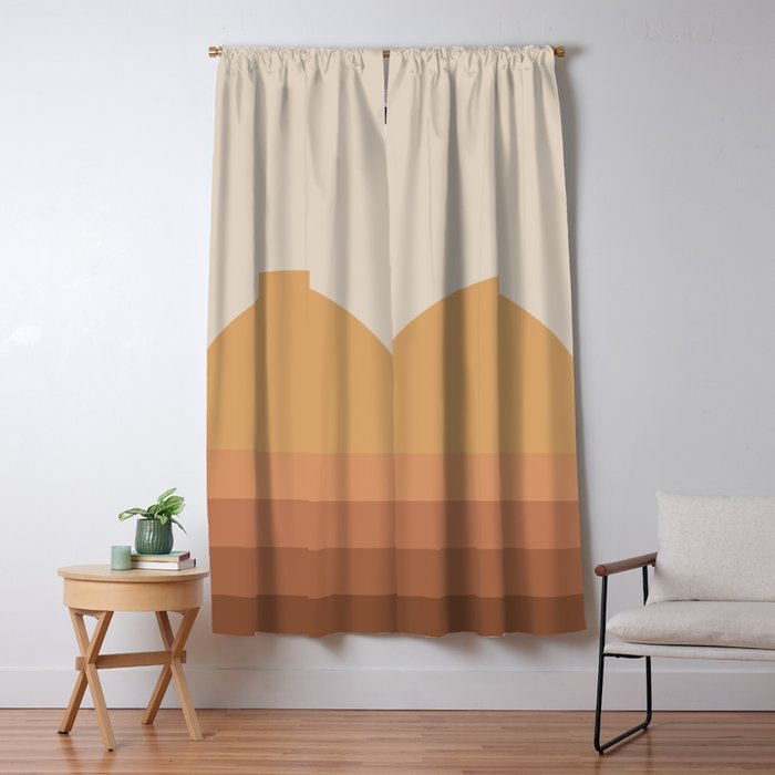 Minimal Retro Sunset Sunrise - Neutral Desert Orange Window Curtain Gallery Image 5