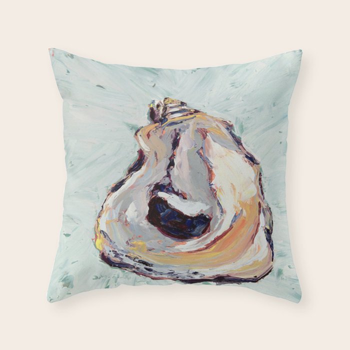 Oyster shell Throw Pillow Gallery Image 1