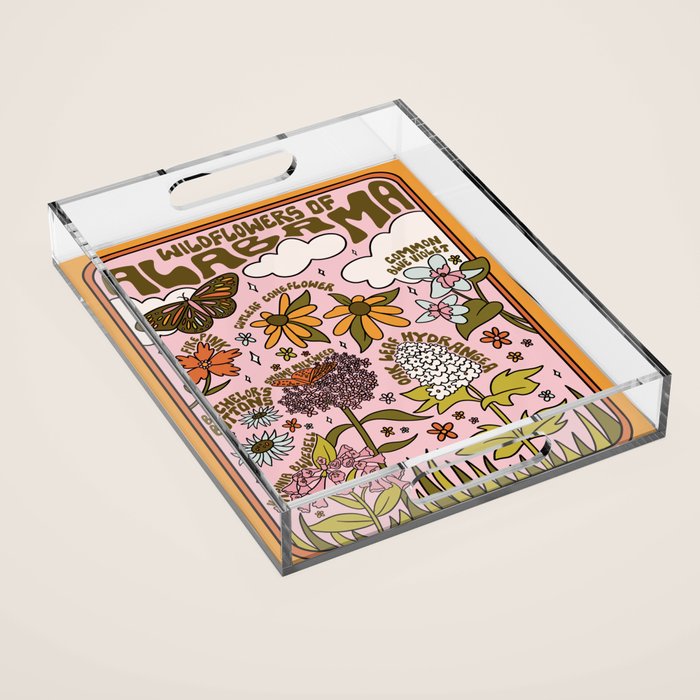 Alabama Wildflowers Acrylic Tray Gallery Image 1