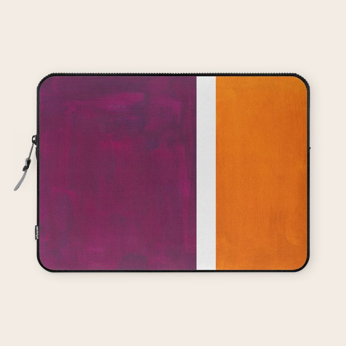 Purple Wine Yellow OchreMid Century Modern Abstract Minimalist Rothko Color Field Squares Laptop Sleeve Gallery Image 1