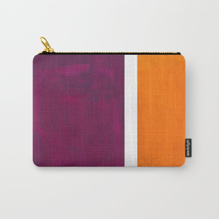 Purple Wine Yellow OchreMid Century Modern Abstract Minimalist Rothko Color Field Squares Carry All Pouch Gallery Image 1