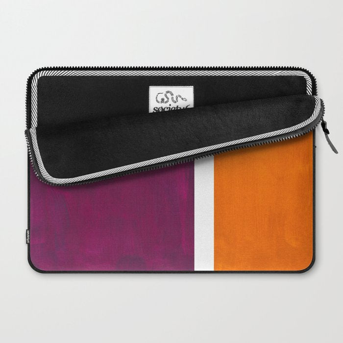 Purple Wine Yellow OchreMid Century Modern Abstract Minimalist Rothko Color Field Squares Laptop Sleeve Gallery Image 2