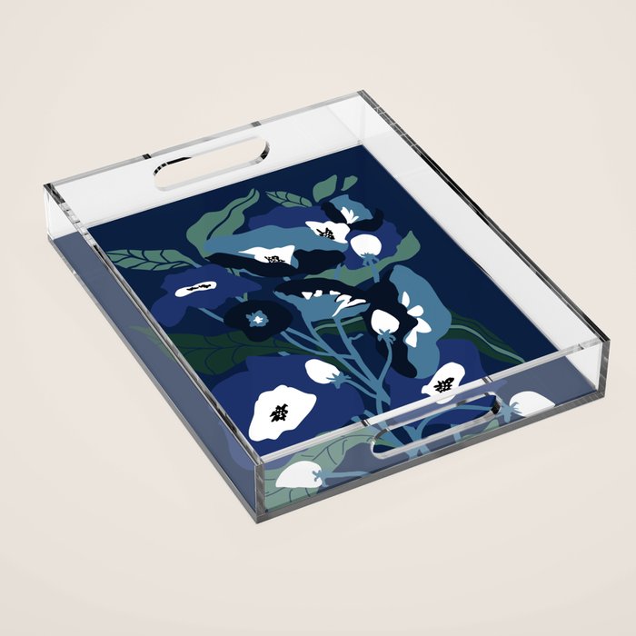 outside in my garden by night Acrylic Tray Gallery Image 1