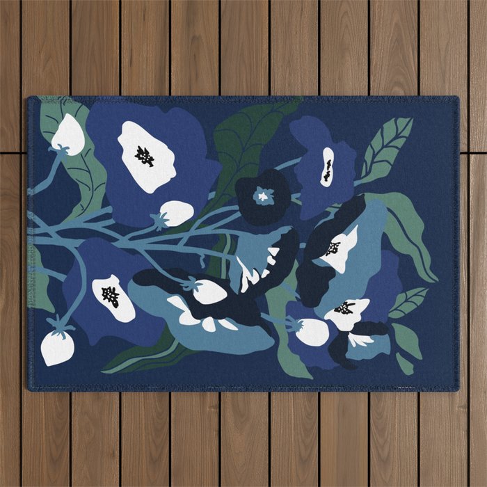 outside in my garden by night Outdoor Rug Gallery Image 1