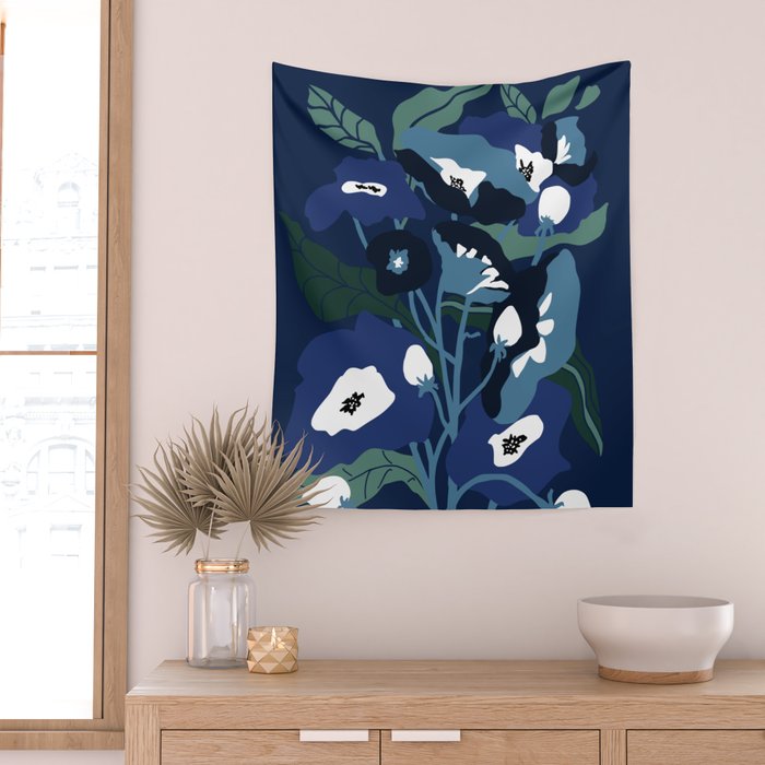 outside in my garden by night Wall Tapestry Gallery Image 2