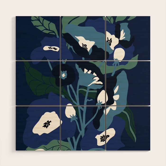 outside in my garden by night Wood Wall Art Gallery Image 1