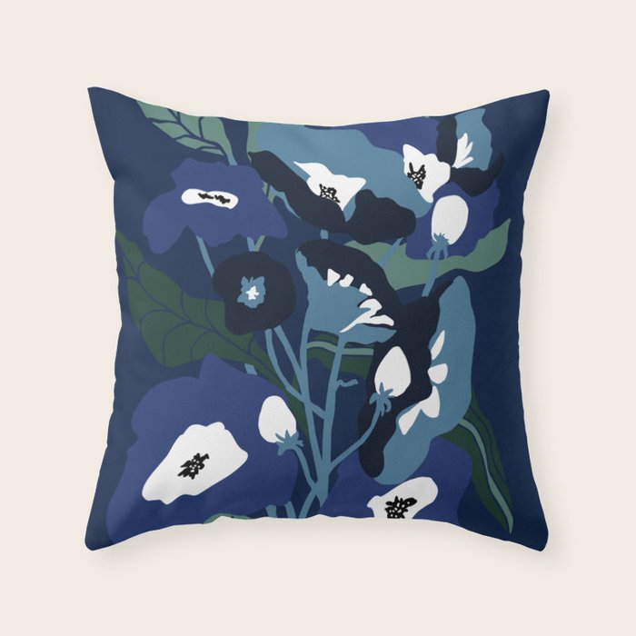 outside in my garden by night Throw Pillow Gallery Image 1