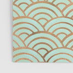 Japanese Seigaiha Wave - Mint & Copper Palette Poster Gallery Image 3