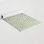 Japanese Seigaiha Wave - Mint & Copper Palette Yoga Mat Gallery Image 2