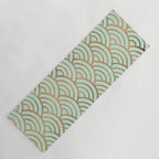 Japanese Seigaiha Wave - Mint & Copper Palette Yoga Mat Gallery Image 1