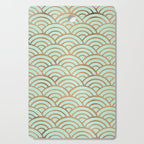 Japanese Seigaiha Wave - Mint & Copper Palette Cutting Board Gallery Image 1