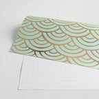 Japanese Seigaiha Wave - Mint & Copper Palette Wrapping Paper Gallery Image 2