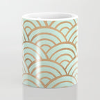 Japanese Seigaiha Wave - Mint & Copper Palette Coffee Mug Gallery Image 4