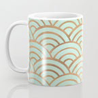 Japanese Seigaiha Wave - Mint & Copper Palette Coffee Mug Gallery Image 3