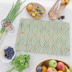 Japanese Seigaiha Wave - Mint & Copper Palette Cutting Board Gallery Image 2