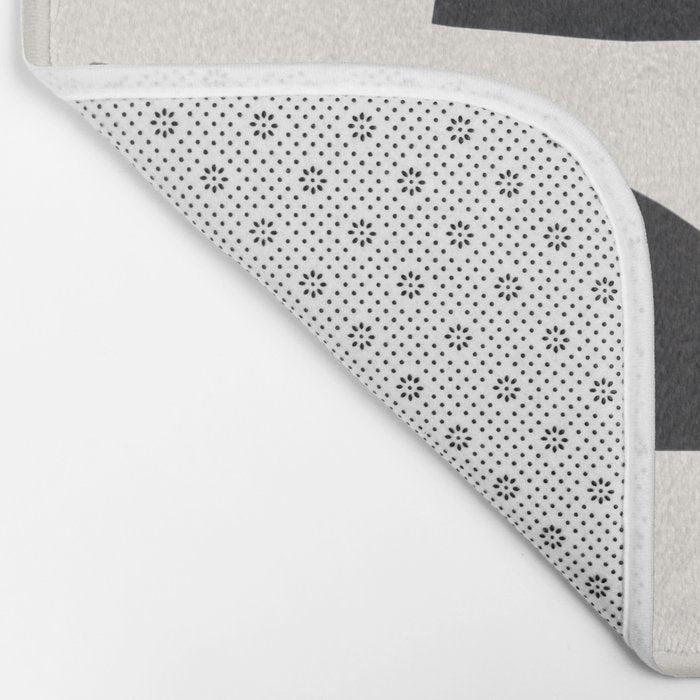 Bump & Kiss Minimalist Modern Mid Century Black Organic Shapes Pattern Paper Collage Bath Mat Gallery Image 2