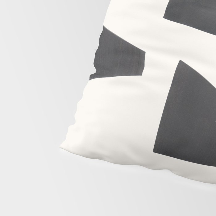 Bump & Kiss Minimalist Modern Mid Century Black Organic Shapes Pattern Paper Collage Pillow Sham Gallery Image 4