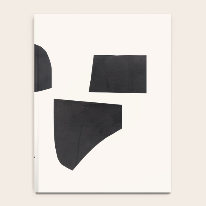 Bump & Kiss Minimalist Modern Mid Century Black Organic Shapes Pattern Paper Collage Notebook Gallery Image 4