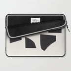 Bump & Kiss Minimalist Modern Mid Century Black Organic Shapes Pattern Paper Collage Laptop Sleeve Gallery Image 2