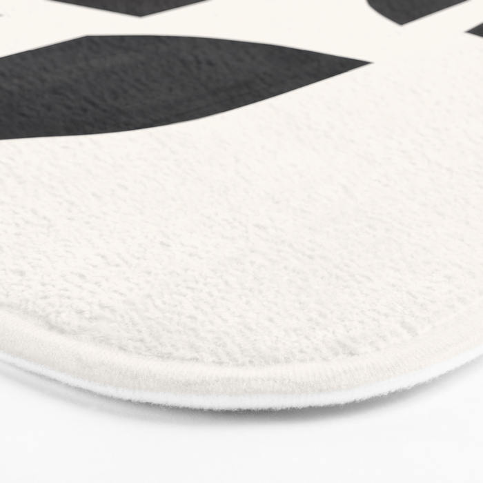 Bump & Kiss Minimalist Modern Mid Century Black Organic Shapes Pattern Paper Collage Bath Mat Gallery Image 3