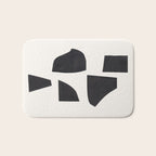 Bump & Kiss Minimalist Modern Mid Century Black Organic Shapes Pattern Paper Collage Bath Mat Gallery Image 1