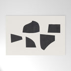Bump & Kiss Minimalist Modern Mid Century Black Organic Shapes Pattern Paper Collage Welcome Mat Gallery Image 1