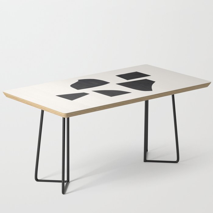 Bump & Kiss Minimalist Modern Mid Century Black Organic Shapes Pattern Paper Collage Coffee Table Gallery Image 1