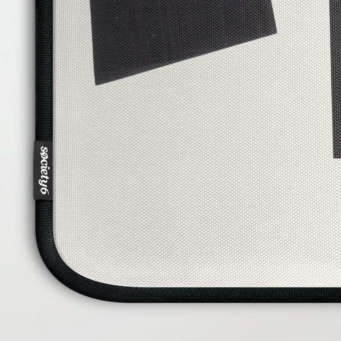 Bump & Kiss Minimalist Modern Mid Century Black Organic Shapes Pattern Paper Collage Laptop Sleeve Gallery Image 3