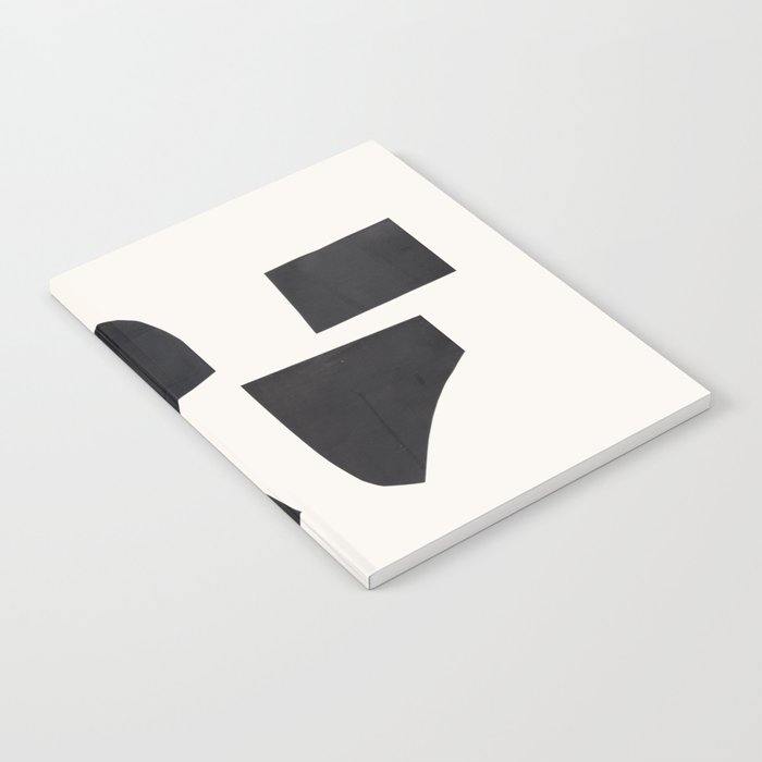 Bump & Kiss Minimalist Modern Mid Century Black Organic Shapes Pattern Paper Collage Notebook Gallery Image 1