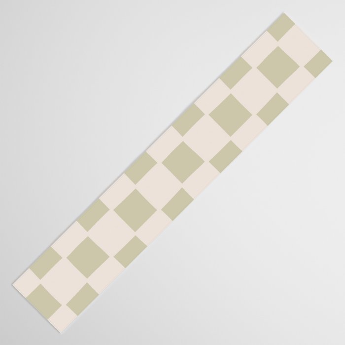 Playful check in olive green Table Runner Gallery Image 3