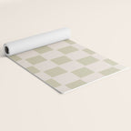 Playful check in olive green Yoga Mat Gallery Image 2