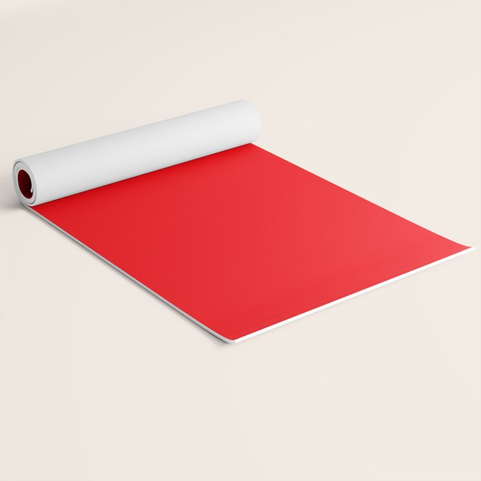 NOW BRIGHT RED SOLID COLOR Yoga Mat Gallery Image 2