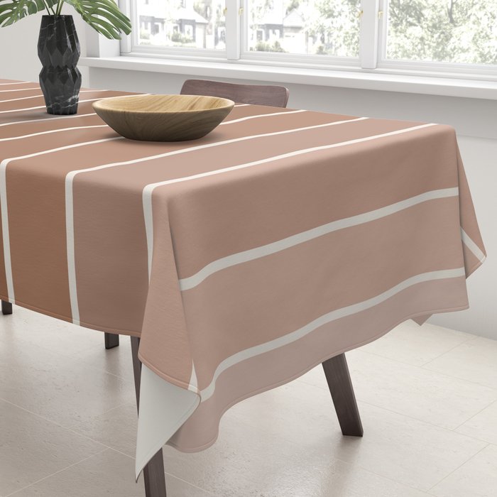 Gradient Arch XII Earthy Neutral Mid Century Modern Rainbow Tablecloth Gallery Image 3
