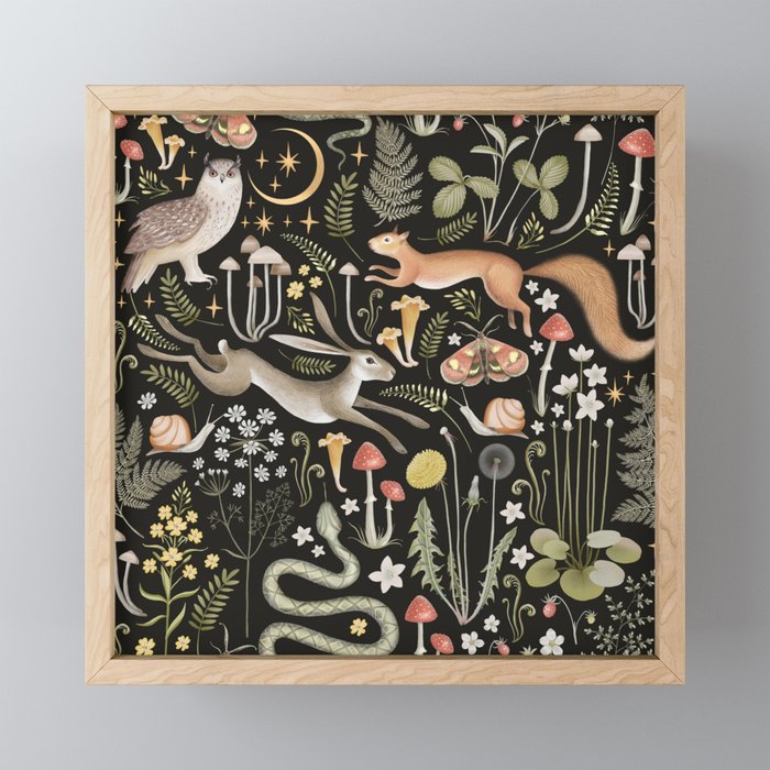 Enchanted Magical Midnight Forest II Mini Art Print Gallery Image 1