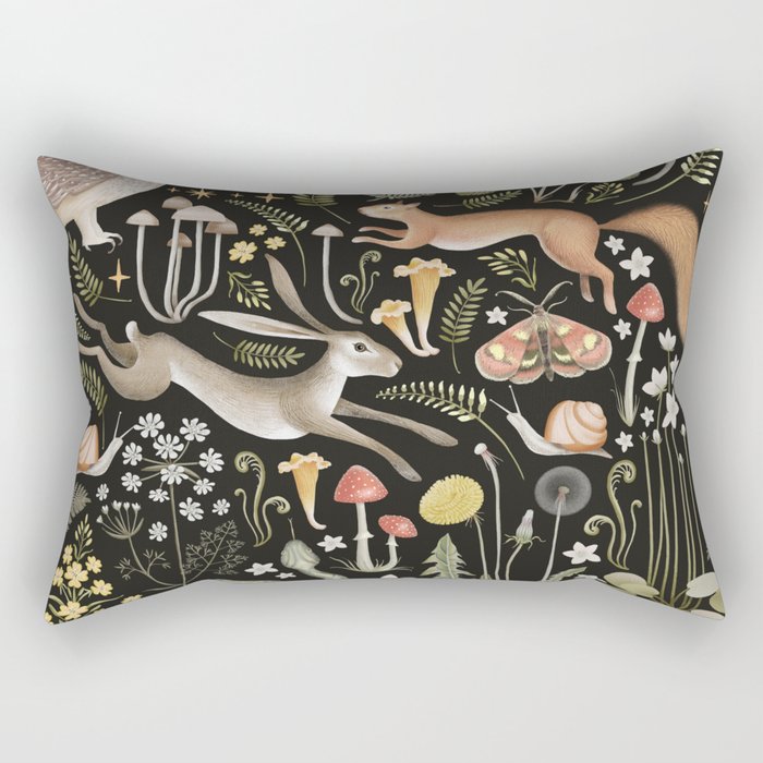 Enchanted Magical Midnight Forest II Rectangular Pillow Gallery Image 2