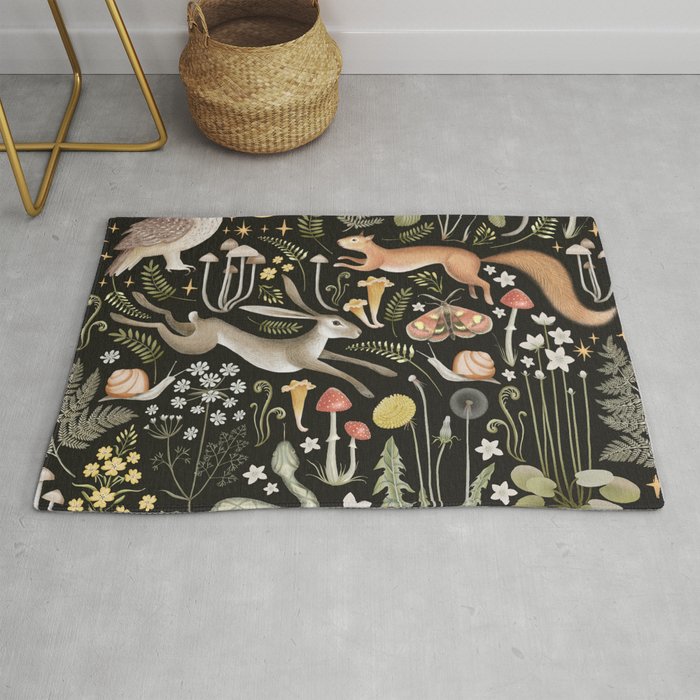 Enchanted Magical Midnight Forest II Rug Gallery Image 1