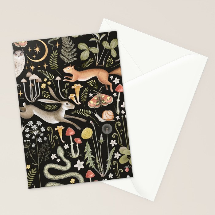 Enchanted Magical Midnight Forest II Stationery Card Gallery Image 2