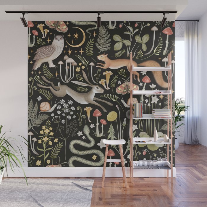Enchanted Magical Midnight Forest II Wall Mural Gallery Image 1