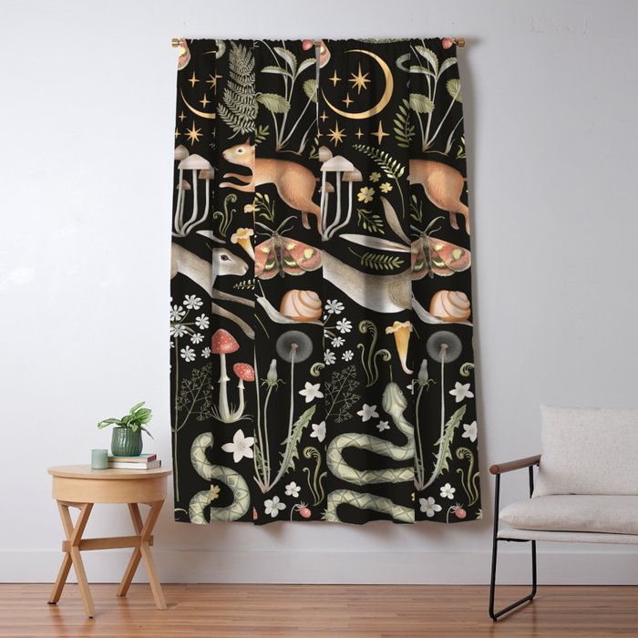 Enchanted Magical Midnight Forest II Window Curtain Gallery Image 5