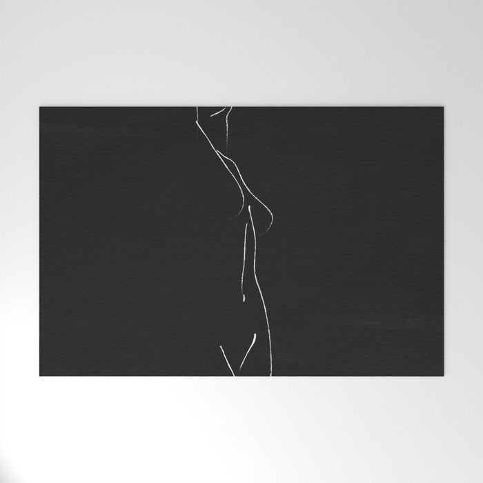 Minimal Line Drawing Figure Welcome Mat Gallery Image 1