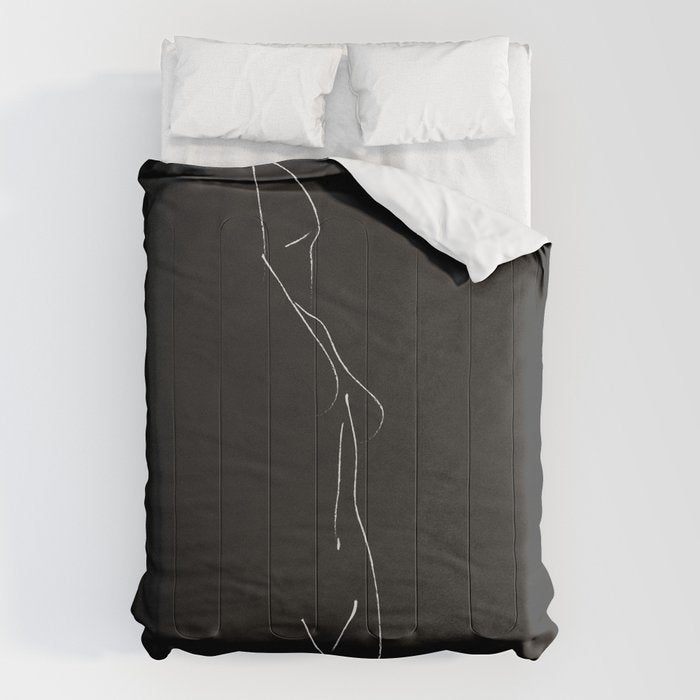 Minimal Line Drawing Figure Comforter Gallery Image 1