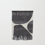 Black & White Minimalist Abstract Shapes Patterns Black Ink Painting Wall Hanging Gallery Image 1