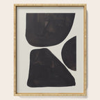 Black & White Minimalist Abstract Shapes Patterns Black Ink Painting Serving Tray Gallery Image 1