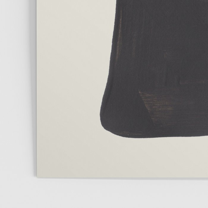 Black & White Minimalist Abstract Shapes Patterns Black Ink Painting Poster Gallery Image 3