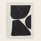 Black & White Minimalist Abstract Shapes Patterns Black Ink Painting Poster Gallery Image 4