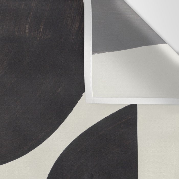 Black & White Minimalist Abstract Shapes Patterns Black Ink Painting Wall Tapestry Gallery Image 3