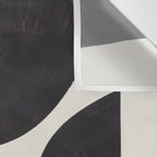 Black & White Minimalist Abstract Shapes Patterns Black Ink Painting Wall Tapestry Gallery Image 3