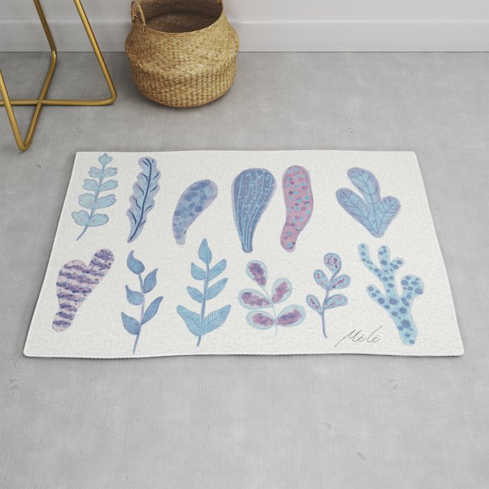Watercolor Corals and Seaweed Rug Gallery Image 1